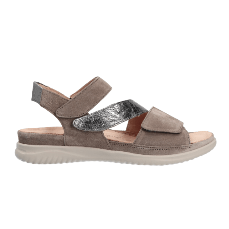 Hartjes damesandal med velcro - Sand - Seniorshop