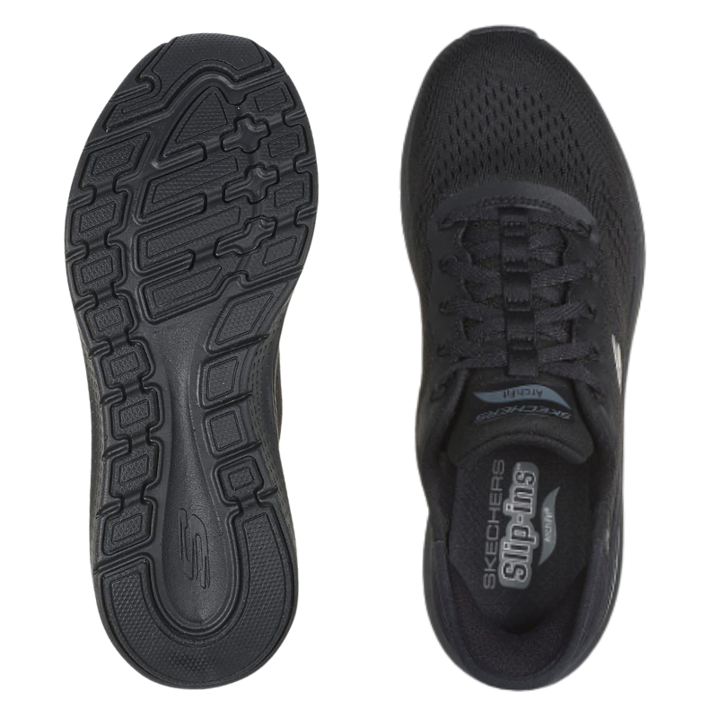 Skechers slip-in para senhora, largo - Preto