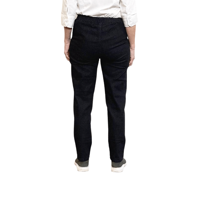 Damebukser med elastikkant - Sort denim