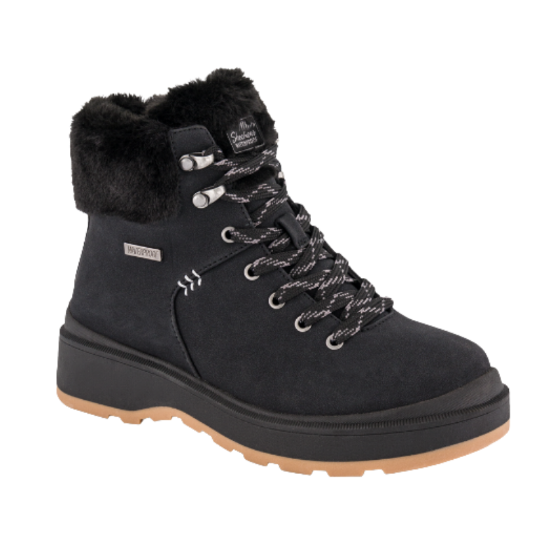 Skechers bota impermeável para mulher - Preto