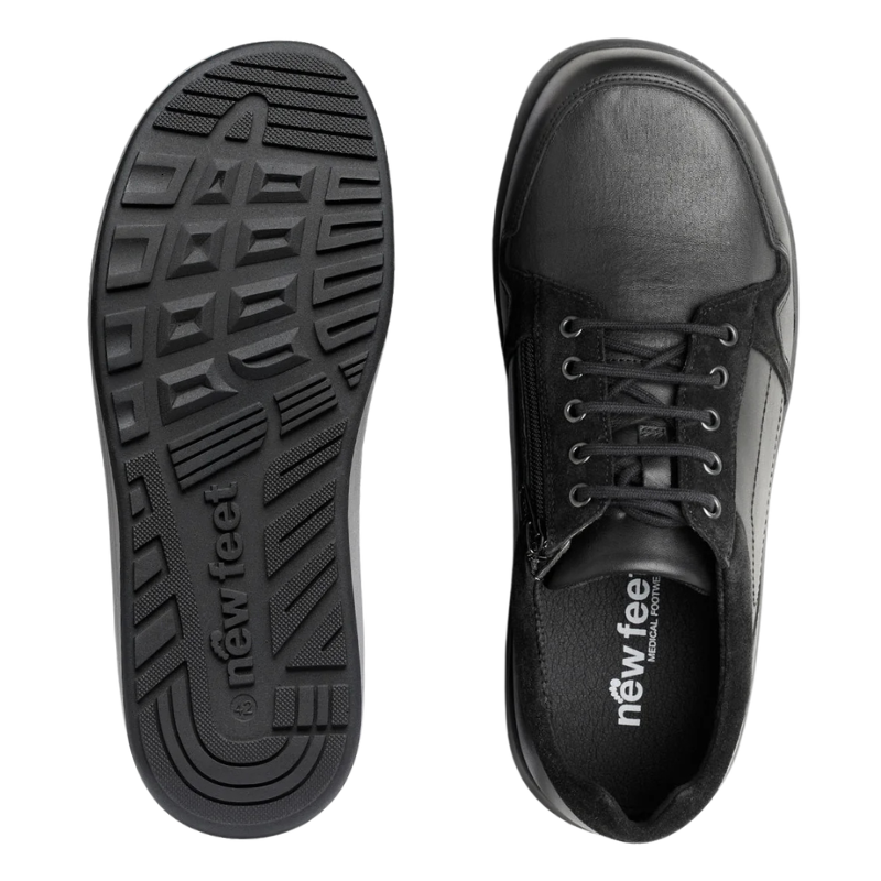 New Feet sapatos masculinos com stretch - Preto