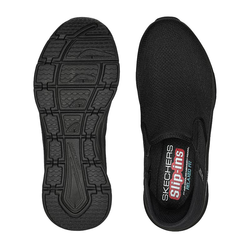 Skechers sporty slip - in herresneaker - Sort - Seniorshop