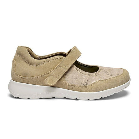 New Feet ballerina med velcro - Sand - Seniorshop