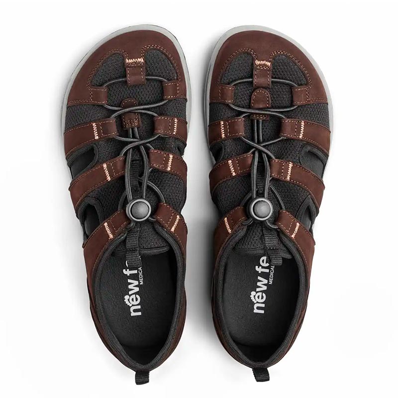 New Feet lukket herresandal - Brun - Seniorshop