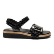New Feet damesandal - Sort kroko - Seniorshop