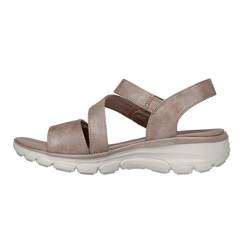 Skechers damesandal med velcro - Beige - Seniorshop