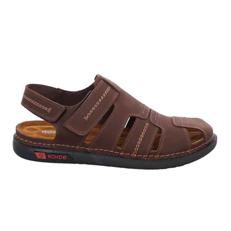Rohde herresandal med velcro - Brun - Seniorshop