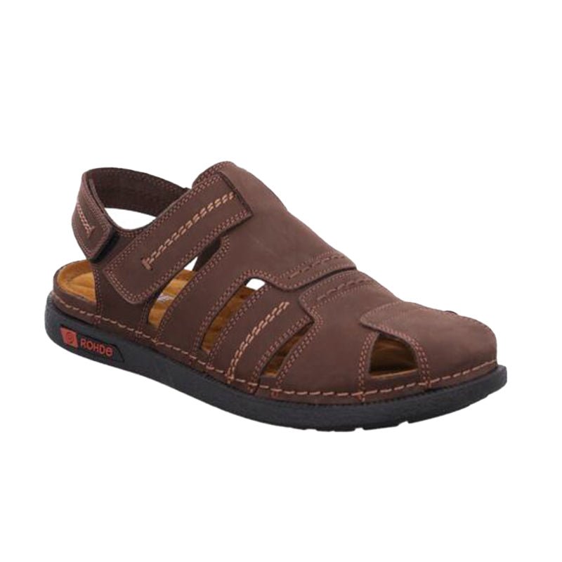 Rohde herresandal med velcro - Brun - Seniorshop