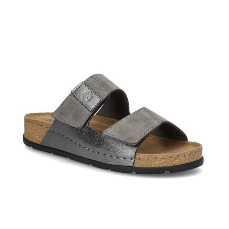 Rohde dameslipper - Metallic grå - Seniorshop