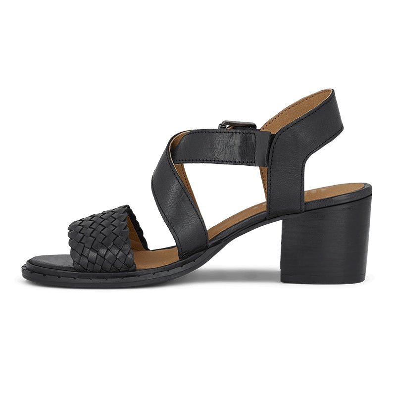 Green Comfort damesandal med hæl - Sort - Seniorshop