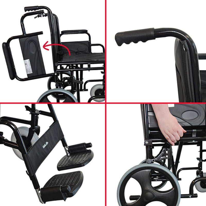 Komfortabel og foldbar transportkørestol - Seniorshop