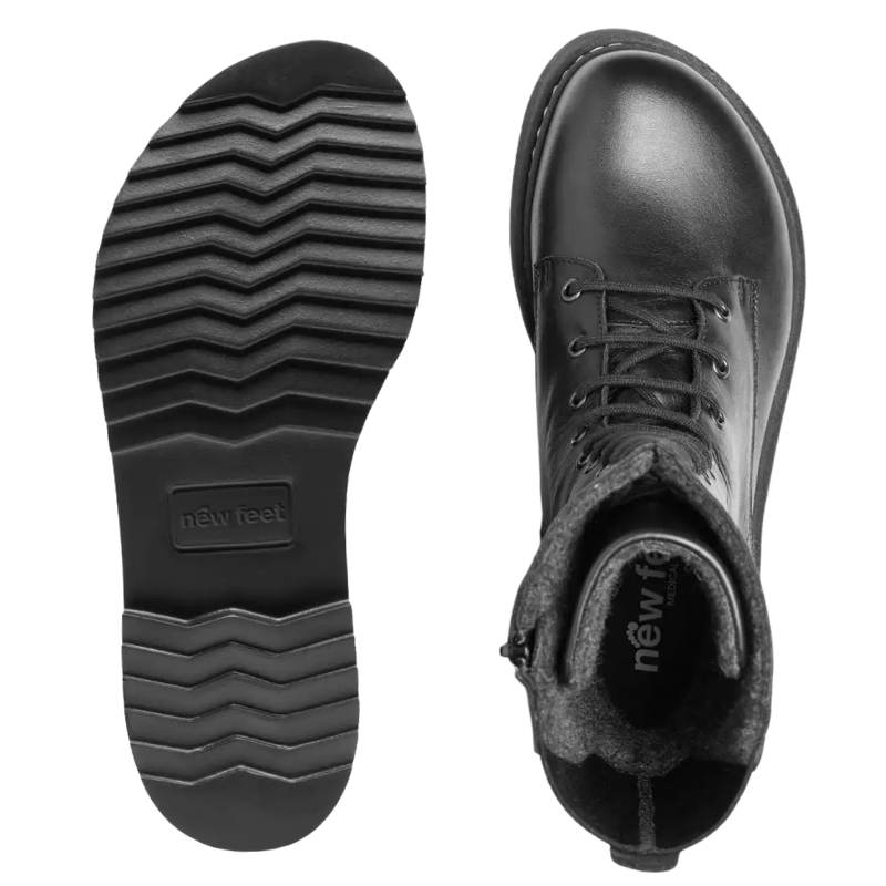 New Feet bota feminina alta - Preto