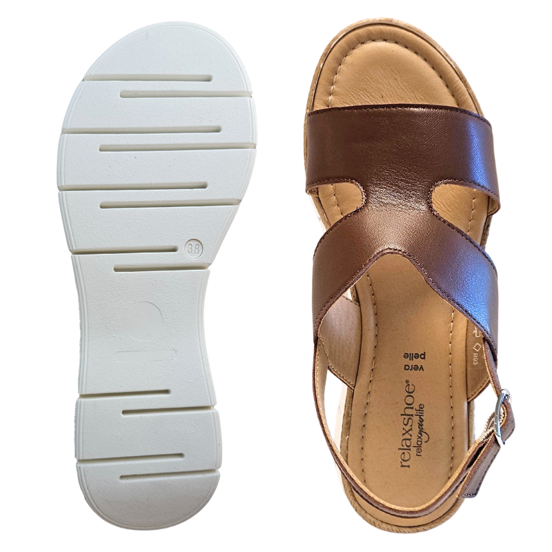 Relaxshoe sandália feminina - Castanho