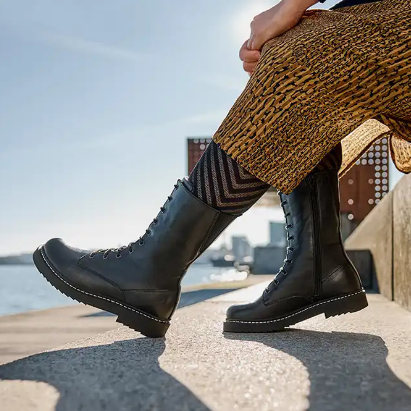 New Feet bota feminina alta - Preto