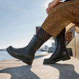 New Feet bota feminina alta - Preto