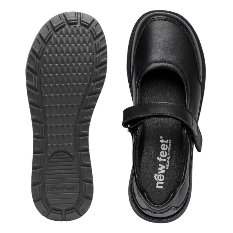 New Feet ballerina com velcro - Preto