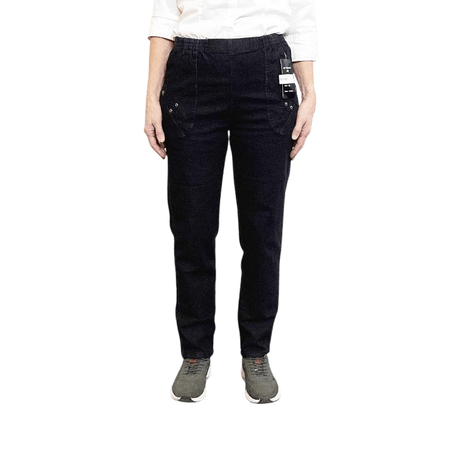 Damebukser med elastikkant - Sort denim
