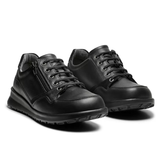 New Feet sapatos de senhora com atacadores e fecho de correr - Preto