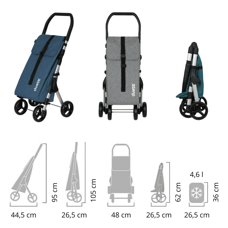 Muuvi Up Texture indkøbsvogn - Blå