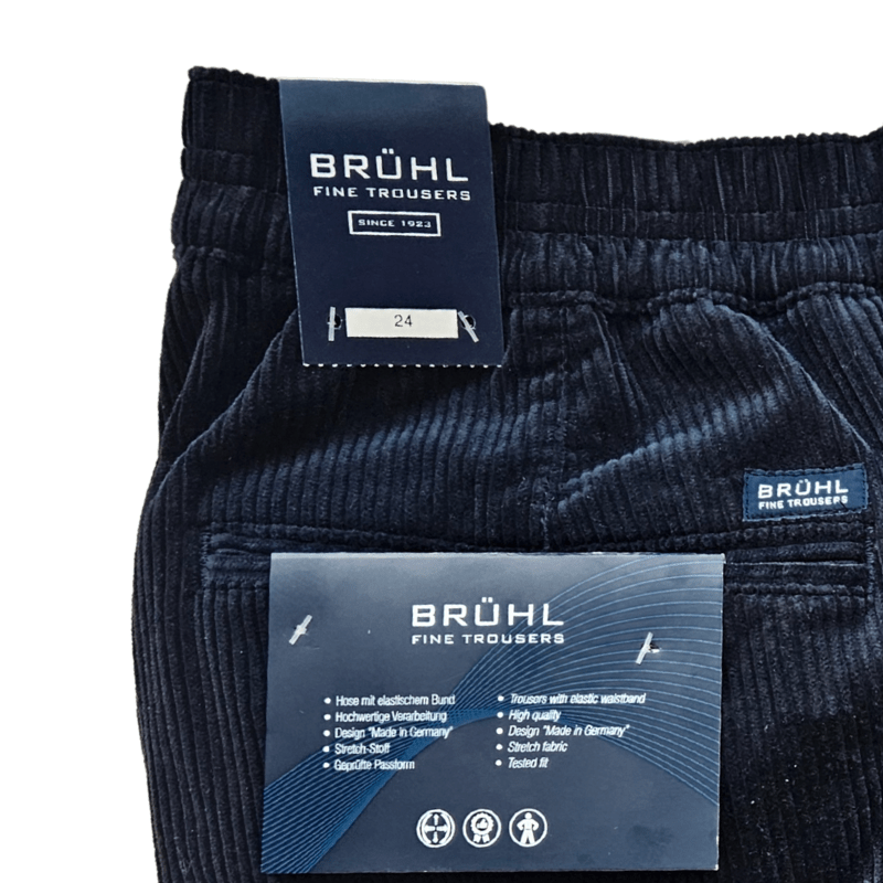 Fløjlsbukser med elastikkant - Marineblå