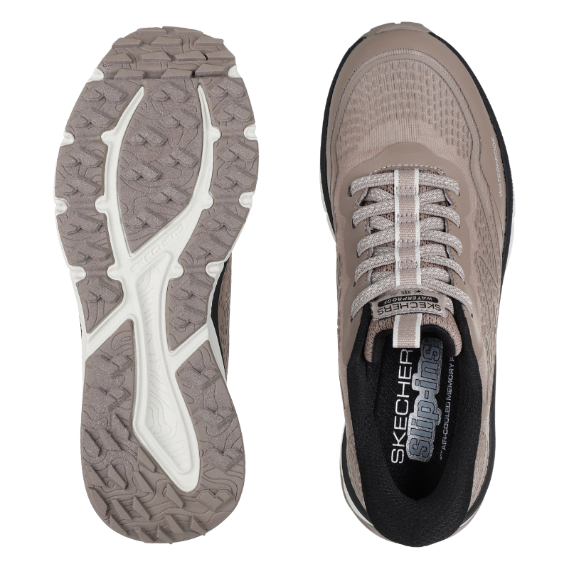 Skechers slip-in impermeável para senhora – Cinzento-acastanhado