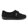 Chinelo Rohde preto para senhora com tira de velcro e sola de borracha antiderrapante, vista lateral