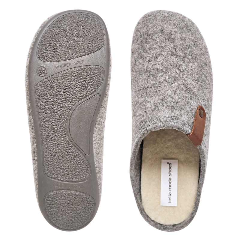 Bella Moda pantufas de senhora - Cinzentas