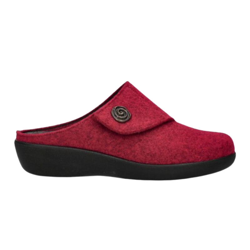 Berkemann pantufas largas para senhora - vermelhas
