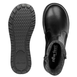 Bota com 2 fechos, 110-Couro liso, preto