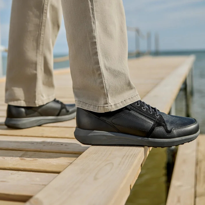 New Feet sapatos masculinos com stretch - Preto