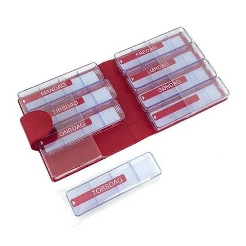 Caixas doseadoras grandes em estojo - Medimax - Vermelho