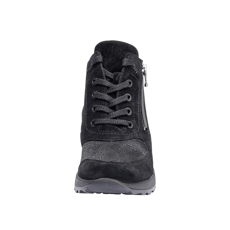 Women's Boot in Nubuck, Black, Waldläufer