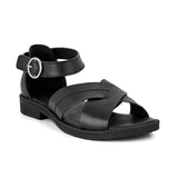 Elegant Women's Sandal, Black, Green Comfort