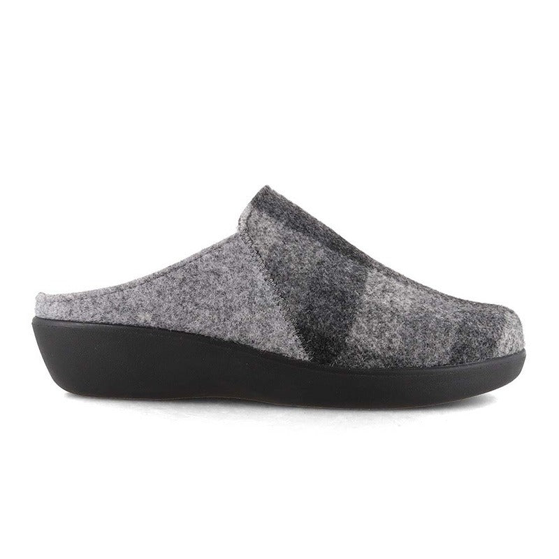 Women's Slipper, Grey Checkered, Berkemann