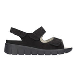 Waldläufer bred damesandal - Sort - Seniorshop