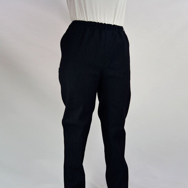 Jeans med elastik i talje - Sort - Seniorshop