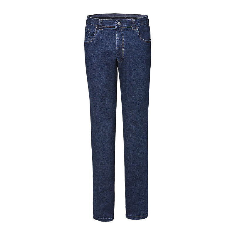 Jeans med elastik og stræk - Mørkeblå
