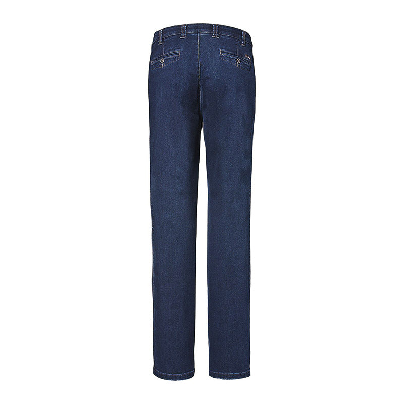 Jeans med elastik og stræk - Mørkeblå