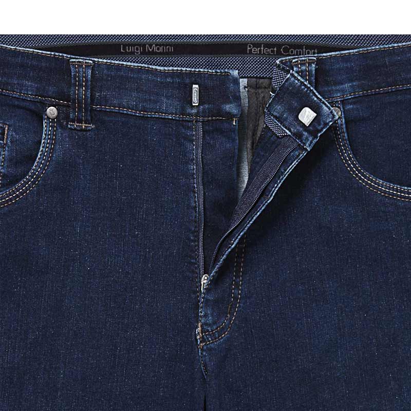 Jeans med elastik og stræk - Mørkeblå