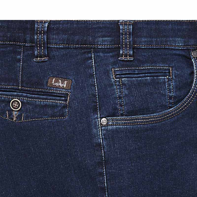 Jeans med elastik og stræk - Mørkeblå