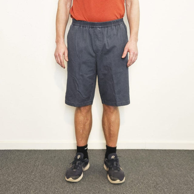 Shorts med elastik i taljen - Støvet blå - Seniorshop