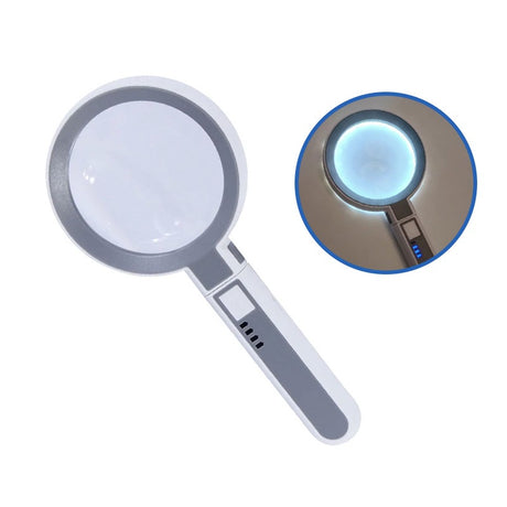 2-in-1 reading magnifier with LED, 4x magnification